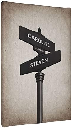 Lovers Crossroads, Custom Framed Canvas with Couple's Names & Date