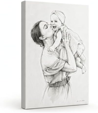 Personalized Custom Sketch Portrait Canvas Prints with Your Photos