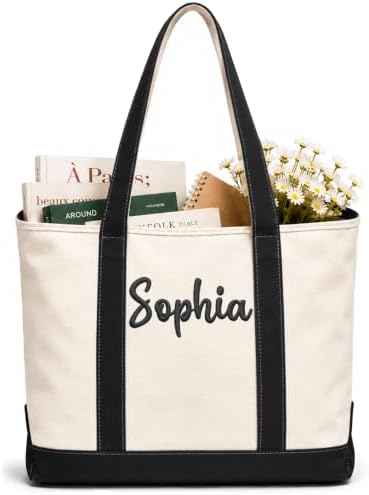 Personalized Embroidered Canvas Tote Bag
