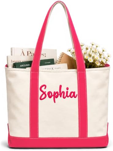 Personalized Embroidered Canvas Tote Bag