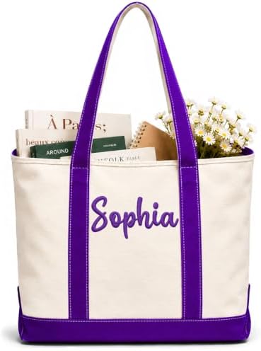 Personalized Embroidered Canvas Tote Bag