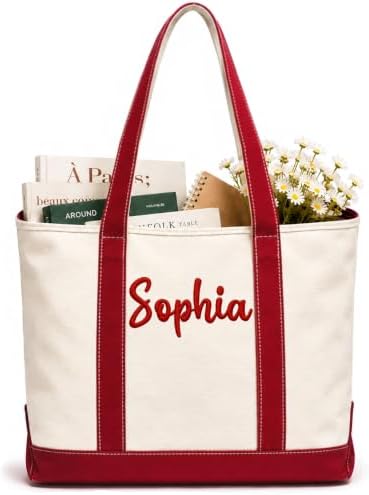 Personalized Embroidered Canvas Tote Bag
