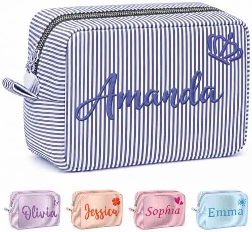 Personalized Embroidered Makeup Bag for Women Girl Custom Cosmetic Bag Gift