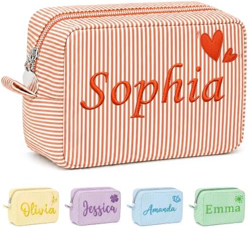 Personalized Embroidered Makeup Bag for Women Girl Custom Cosmetic Bag Gift