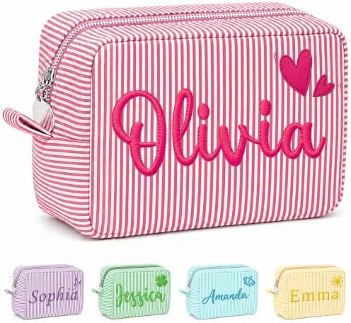 Personalized Makeup Bag Custom Monogram Cosmetic Bag Gifts for Women Girls