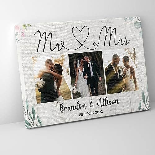 Personalized Mr. and Mrs. Framed Canvas with Photo