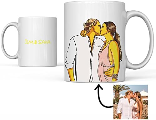 Personalized Mug Turn You into a Yellow Cartoon character Mug Add Yellow Character and Text on Personalized Coffee Mug Birthday Gift